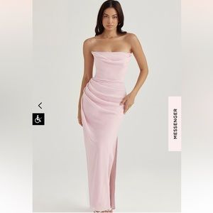 House of CB Adrienne PINK QUARTZ STRAPLESS GOWN